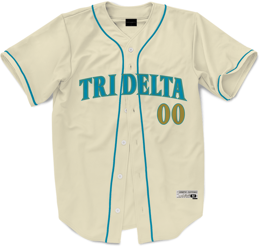Delta Delta Delta - Cream Baseball Jersey Premium Baseball Kinetic Society LLC 