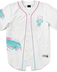 Beta Theta Pi - White Miami Beach Splash Baseball Jersey - Kinetic Society
