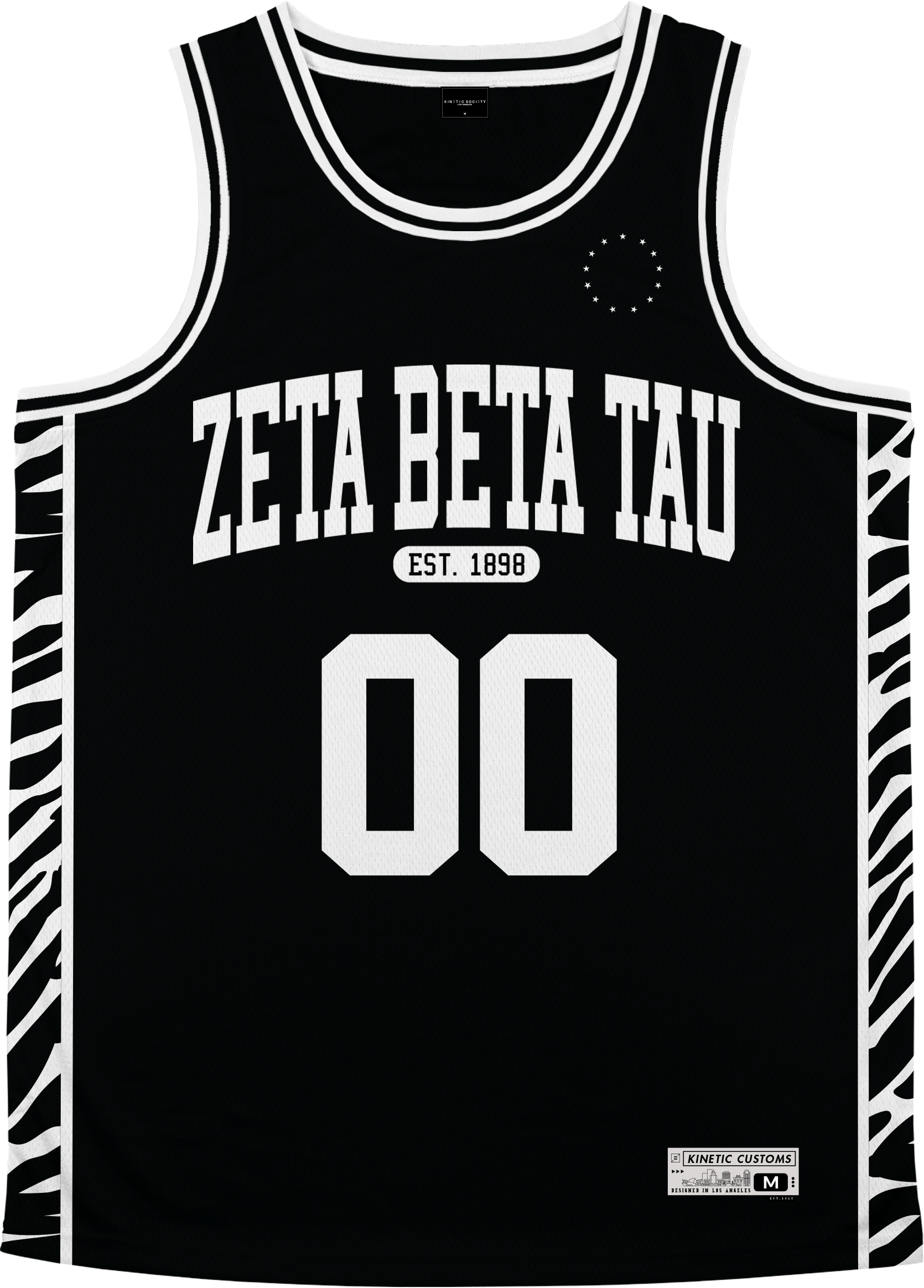 Zeta Beta Tau - Zebra Flex Basketball Jersey Premium Basketball Kinetic Society LLC 
