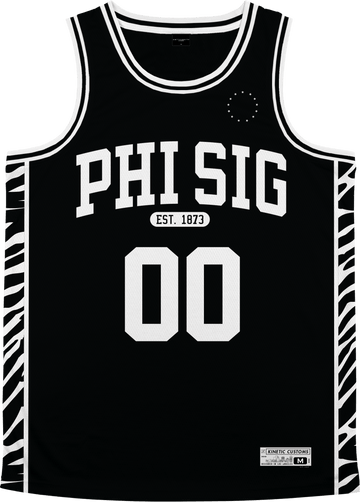 Phi Sigma Kappa - Zebra Flex Basketball Jersey Premium Basketball Kinetic Society LLC 