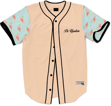 Psi Upsilon - Flamingo Fam Baseball Jersey - Kinetic Society