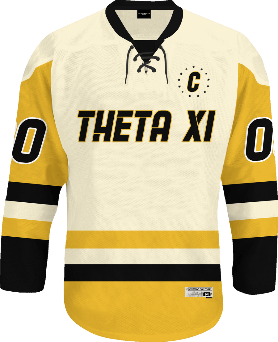 Theta Xi - Golden Cream Hockey Jersey - Kinetic Society