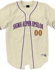 Sigma Alpha Epsilon - Cream Baseball Jersey Premium Baseball Kinetic Society LLC 