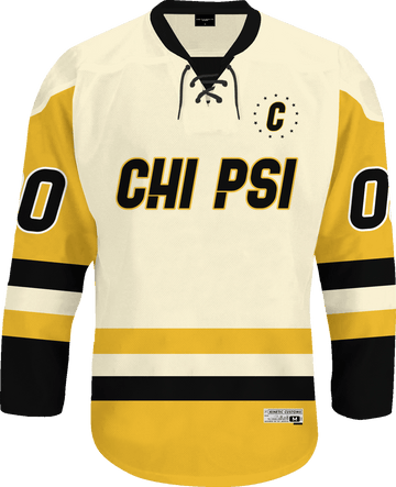 Chi Psi - Golden Cream Hockey Jersey - Kinetic Society