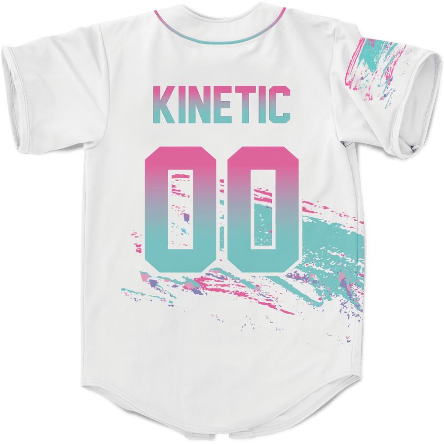 Alpha Omicron Pi - White Miami Beach Splash Baseball Jersey - Kinetic Society